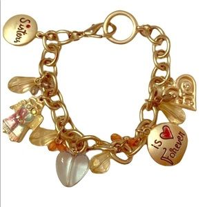 Sister Charm Silvertone Bracelet